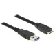 Delock 85072 USB 3.0 Type-A > USB 3.0 Type Micro-B kábel, 1m, fekete