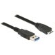 Delock 85074 USB 3.0 Type-A > USB 3.0 Type Micro-B kábel, 2m, fekete