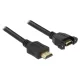Delock kábel HDMI A apa > HDMI A anya panelrögzítés 1 m