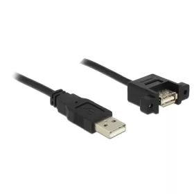   Delock kábel USB 2.0 Type-A apa > USB 2.0 Type-A anya panelre szerelhető 1 m