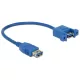 Delock kábel USB 3.0 Type-A anya > USB 3.0 Type-A anya  beépített panel 25 cm (85111)