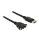 Delock Kábel, Displayport 1.2 dugó > Displayport hüvely, panelrögzítés, 4K 60 Hz 1 m