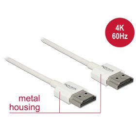   Delock HDMI-kábel Ethernettel - HDMI-A-csatlakozódugó > HDMI-A-csatlakozódugó, 3D, 4K, 1 m, vékony (85122)