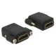 Delock Adapter Gyors-sebességű HDMI anya > HDMI anya rögzítővel (85125)
