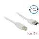 Delock Kábel, EASY-USB 2.0-s A-típusú csatlakozódugó > USB 2.0-s B-típusú csatlakozódugó, 5 m, fehér