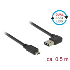   Delock 85164 EASY-USB A 2.0 ívelt bal / jobb > EASY-USB 2.0 micro-B kábel, 0.5 m