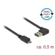 Delock 85164 EASY-USB A 2.0 ívelt bal / jobb > EASY-USB 2.0 micro-B kábel, 0.5 m