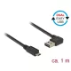 Delock 85165 EASY-USB A 2.0 ívelt bal / jobb > EASY-USB 2.0 micro-B kábel, 1 m