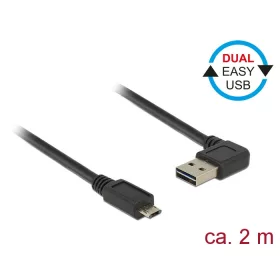   Delock 85166 EASY-USB A 2.0 ívelt bal / jobb > EASY-USB 2.0 micro-B kábel, 2 m