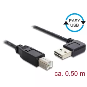   Delock 85167 EASY-USB A 2.0 ívelt bal / jobb >USB 2.0 B kábel, 0.5 m