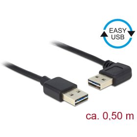   Delock 85176 EASY-USB A 2.0 ívelt bal / jobb > EASY-USB 2.0 A hosszabbító kábel, 0.5 m