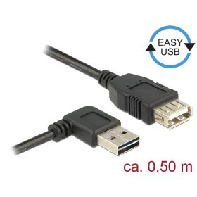   Delock 85177 EASY-USB A 2.0 ívelt bal / jobb > USB 2.0 A hosszabbító kábel, 0.5 m