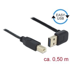   Delock 85183 EASY-USB A 2.0 ívelt felfelé / lefelé > USB 2.0 B kábel, 0.5 m
