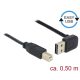 Delock 85183 EASY-USB A 2.0 ívelt felfelé / lefelé > USB 2.0 B kábel, 0.5 m