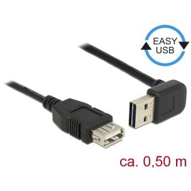   Delock 85185 EASY-USB A 2.0 ívelt felfelé / lefelé > USB 2.0 A hosszabbító kábel, 0.5 m