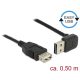 Delock 85185 EASY-USB A 2.0 ívelt felfelé / lefelé > USB 2.0 A hosszabbító kábel, 0.5 m