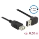 Delock 85185 EASY-USB A 2.0 ívelt felfelé / lefelé > USB 2.0 A hosszabbító kábel, 0.5 m