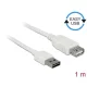 Delock 85199 EASY-USB 2.0 A > USB 2.0 A hosszabbító kábel, fehér, 1 m