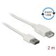Delock 85200 EASY-USB 2.0 A > USB 2.0 A hosszabbító kábel, fehér, 2 m