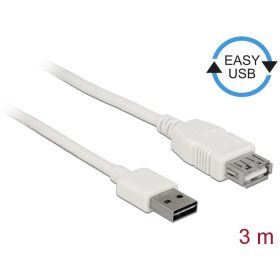   Delock 85201 EASY-USB 2.0 A > USB 2.0 A hosszabbító kábel, fehér, 3 m
