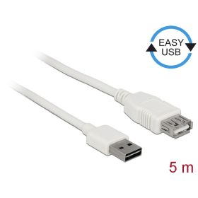   Delock 85202 EASY-USB 2.0 A > USB 2.0 A hosszabbító kábel, fehér, 5 m