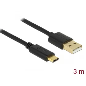 Delock USB 2.0 kábel A-típusú a Type-C 3 m