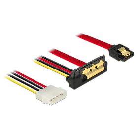   Delock SATA-kábel, 6 Gb/s, 7 tus csatlakozóhüvely + 4 tus Molex-csatlakozódugó > 22 tus SATA-csatlak