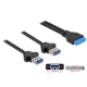 Delock USB 3.0-s csatlakozóhüvellyel ellátott kábel, 2,00 mm, 19 tűs > 2 x USB 3.0 A csatlakozó (85244)