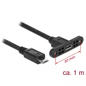   Delock Kábel, USB 2.0-s Micro-B típusú csatlakozóhüvely, panelrögzítés > USB 2.0-s Micro-B típusú cs (85246)