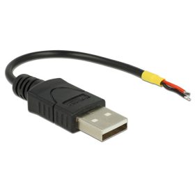   Delock Kábel USB 2.0 A-típusú csatlakozódugóval > 2 db nyitott vezetékkel, 10 cm Raspberry Pi