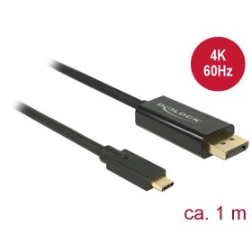 Delock 85255 USB Type-C > Displayport kábel 1 m, fekete