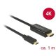 Delock 85258 USB Type-C > HDMI (30 Hz) kábel 1 m, fekete