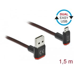   Delock EASY-USB 2.0 kábel A-típusú csatlakozódugó - EASY-USB Micro-B típusú csatlakozódugó, ívelt fe (85267)