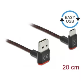   Delock USB 2.0 A - USB Type-C kábel derékszögben hajlított csatlakozókkal 20cm (85274)