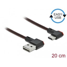   Delock EASY-USB 2.0 kábel A-típusú csatlakozódugó - USB Type-C 20cm fekete (85279)