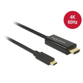 Delock 85290 USB-C > HDMI (60 Hz) kábel 1 m fekete