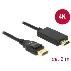   Delock 85317 Displayport 1.2 > HDMI kábel 4K passzív, 2m, fekete