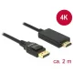Delock 85317 Displayport 1.2 > HDMI kábel 4K passzív, 2m, fekete