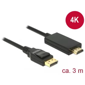   Delock 85318 Displayport 1.2 > HDMI kábel 4K passzív, 3m, fekete