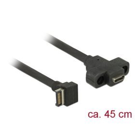   Delock Kábel USB 3.1 Gen 2 kulcs A 20 tűs apa csatlakozó > USB 3.1 Gen 2 USB Type-C  anya rögzíthető