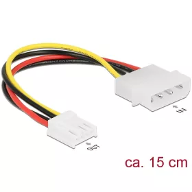 Delock Tápkábel 4 pin apa > 4 pin floppy anya 15 cm