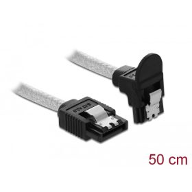   Delock SATA 6 Gb/s kábel egyenes - lefelé 90fok 50 cm áttetsző (85346)