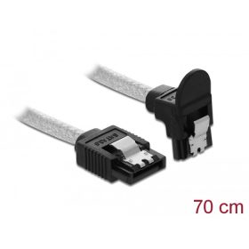   Delock SATA 6 Gb/s kábel egyenes - lefelé 90fok 70 cm áttetsző (85347)