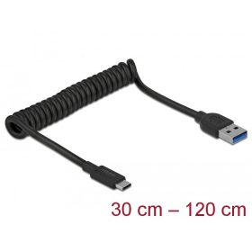   Delock USB 3.1 Gen 2 USB-A - USB Type-C csavart kábel fekete (85349)