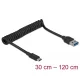 Delock USB 3.1 Gen 2 USB-A - USB Type-C csavart kábel fekete (85349)