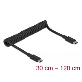   Delock USB 3.1 Gen 2 csavart kábel C-típusú apa - C-típusú apa csatlakozóval PD 3 A E-Marker
