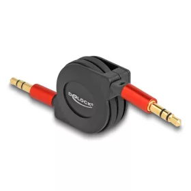   Delock Visszahúzható Audio Kábel 3,5 mm 3 tűs sztereo jack apa   apa 90 cm