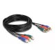Delock RCA RGB bővítő kábel 3 db. apa - 3 db. anya, 3 m (85370)