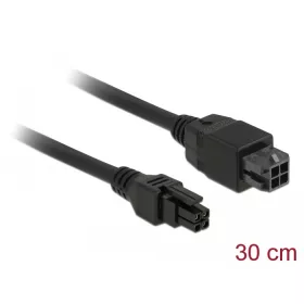   Delock Micro Fit 3.0 4 tűs bővítőkábel csatlakozódugóval > csatlakozóhüvellyel 30 cm (85377)