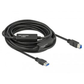   Delock Aktív USB 3.2 Gen 1 kábel A-típusú USB   B-típusú USB csatlakozóvégekkel 10 m (85380)
